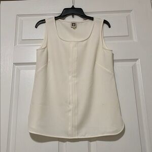 Anne Klein Women’s Normcore Cream Sleeveless Scoop Neck Top